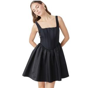 ENDLESS ROSE Women’s Black Corseted Fit and Flare Mini Cocktail Dress